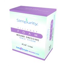 Silver Foam Dressing Simpurity 2 X 2 Inch Square Sterile