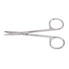 Strabismus Scissors Vantage 4 Inch Length Office Grade Stainless Steel Finger Ring Handle Straight Blade Blunt Tip / Blunt Tip