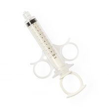 Angiographic High-Pressure Control Syringe with Thumb-Ring Plunger and Finger Ring, Fixed Male Luer Lock, 0.5 mL Reservoir, 10 mL