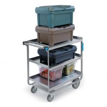 Heavy-Duty Stainless-Steel Utility Cart, 700 lb., 3 Shelves, 22.375" x 38.625" x 37.125"